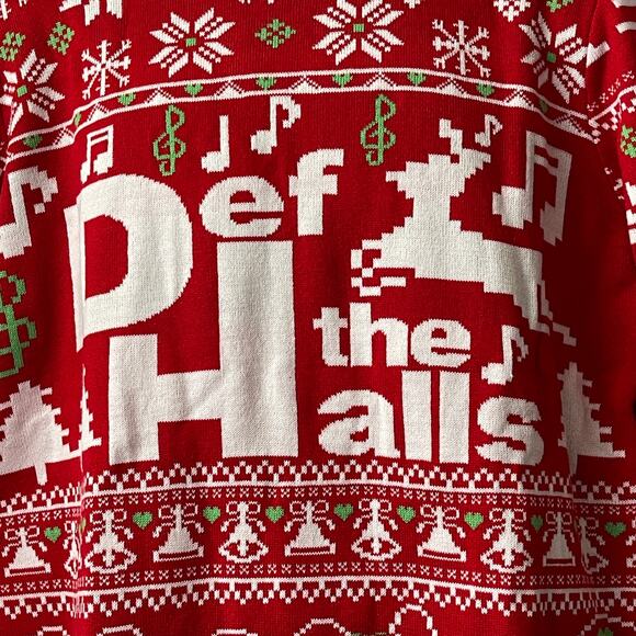 DEF JAM RECORDS Def the Halls Ugly Christmas Sweater Size Medium - Picture 2 of 6